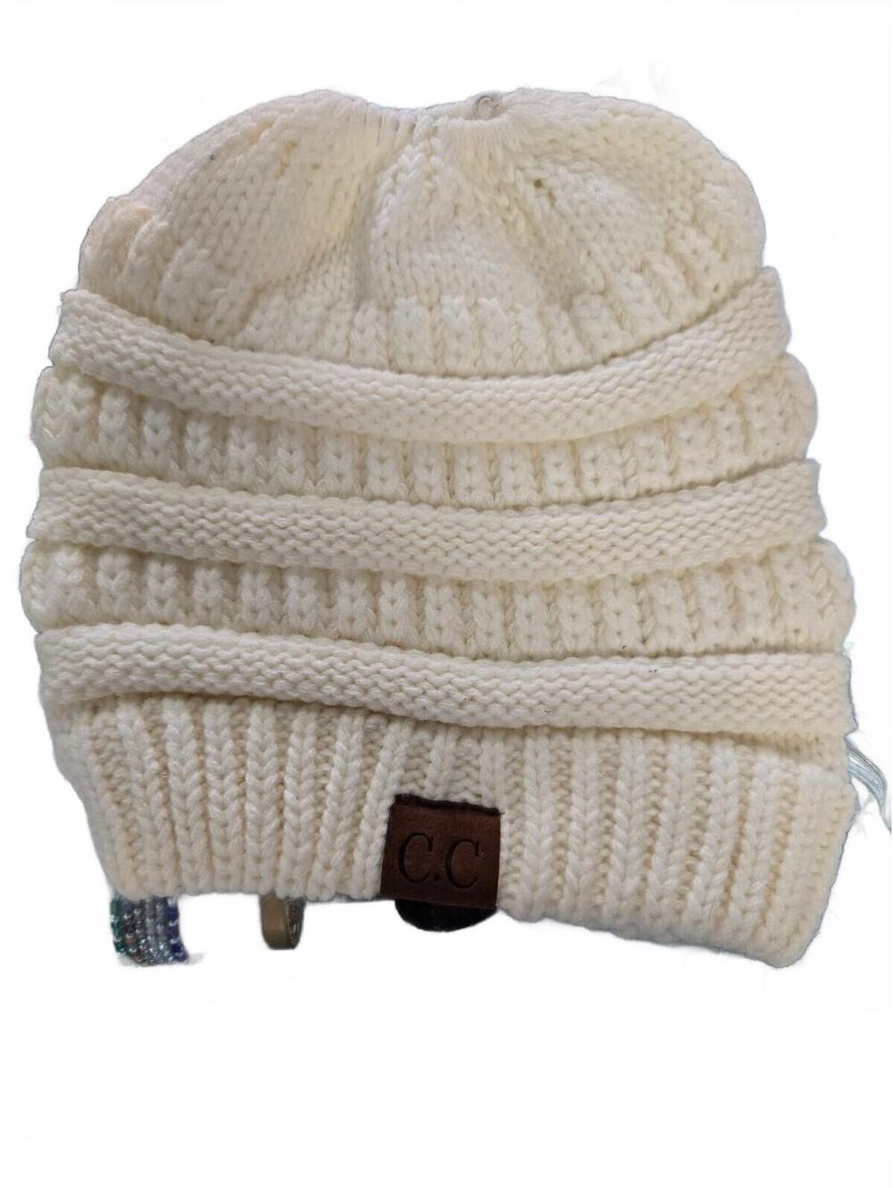 C.C Cream Knit Beanie Hat